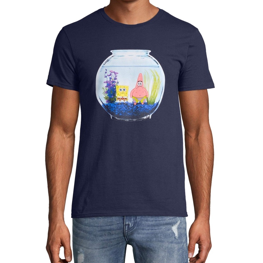 sponge bob square pants fishbowl Men shirt